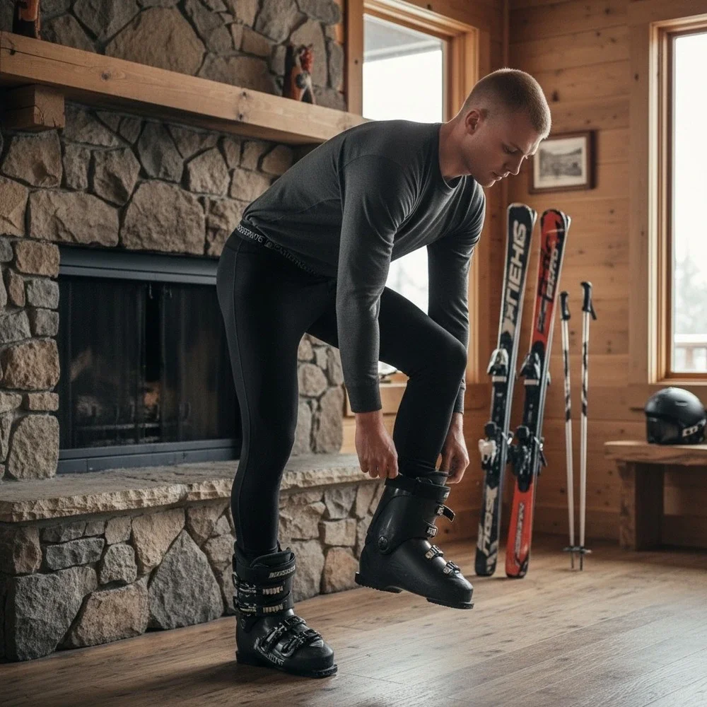 Eastern Mountain Sports Mens Black Thermal Base Layer Leggings S RN 57113